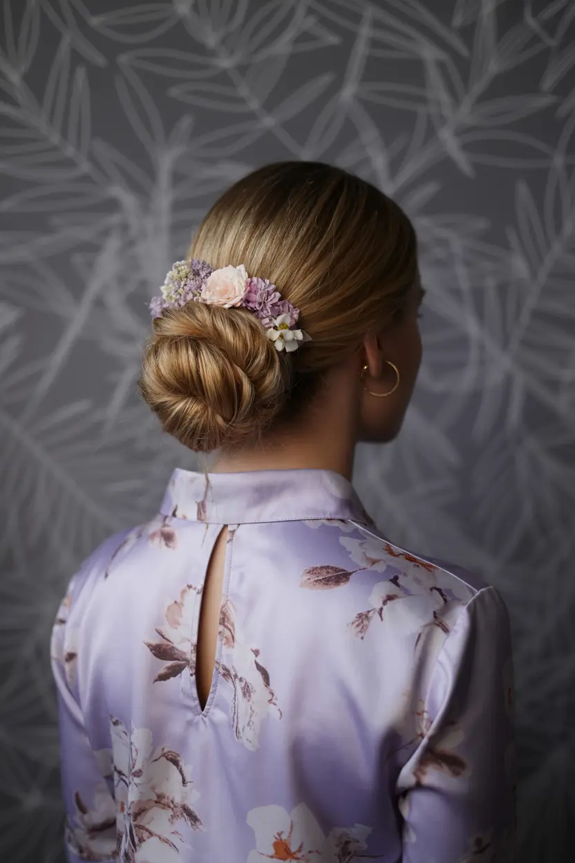 12.floral accent updo