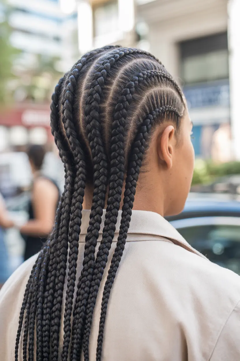 12.protective stitch braids cornrows