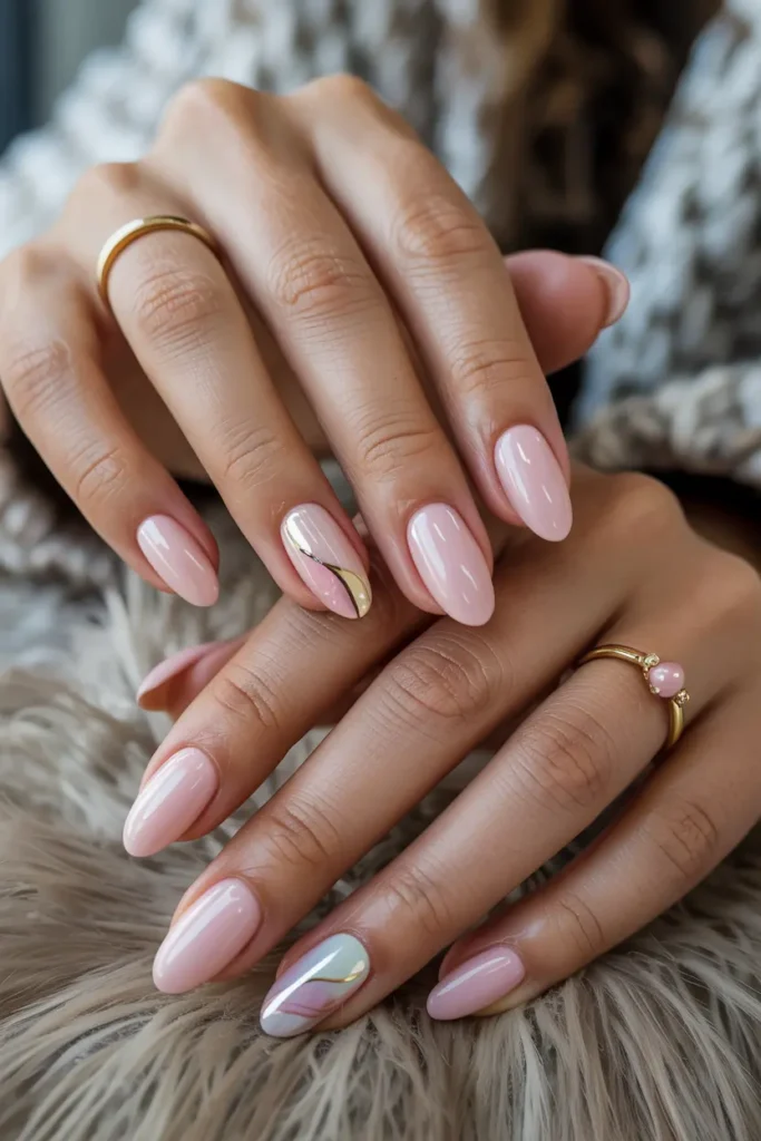13. Blush Pink Gel Nails