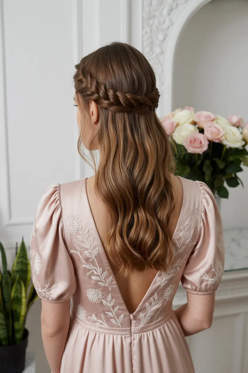 14.curly half up style