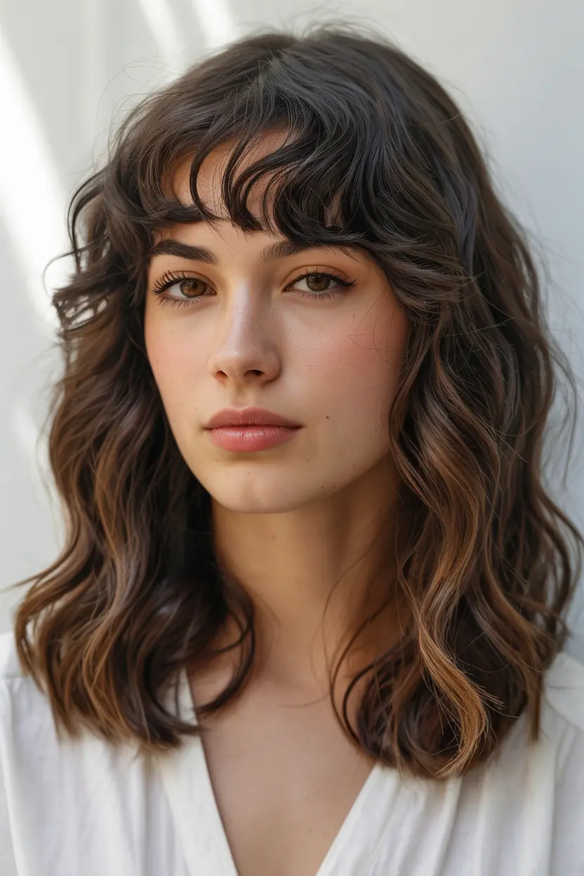 15.soft wolf cut with bangs