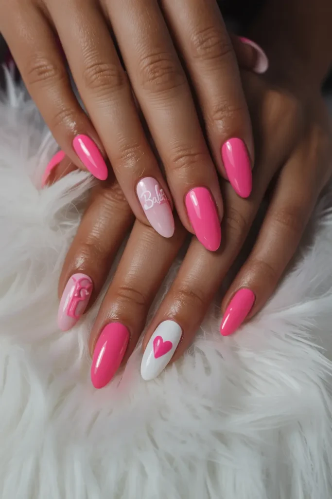 3. Barbie Pink Nail Design