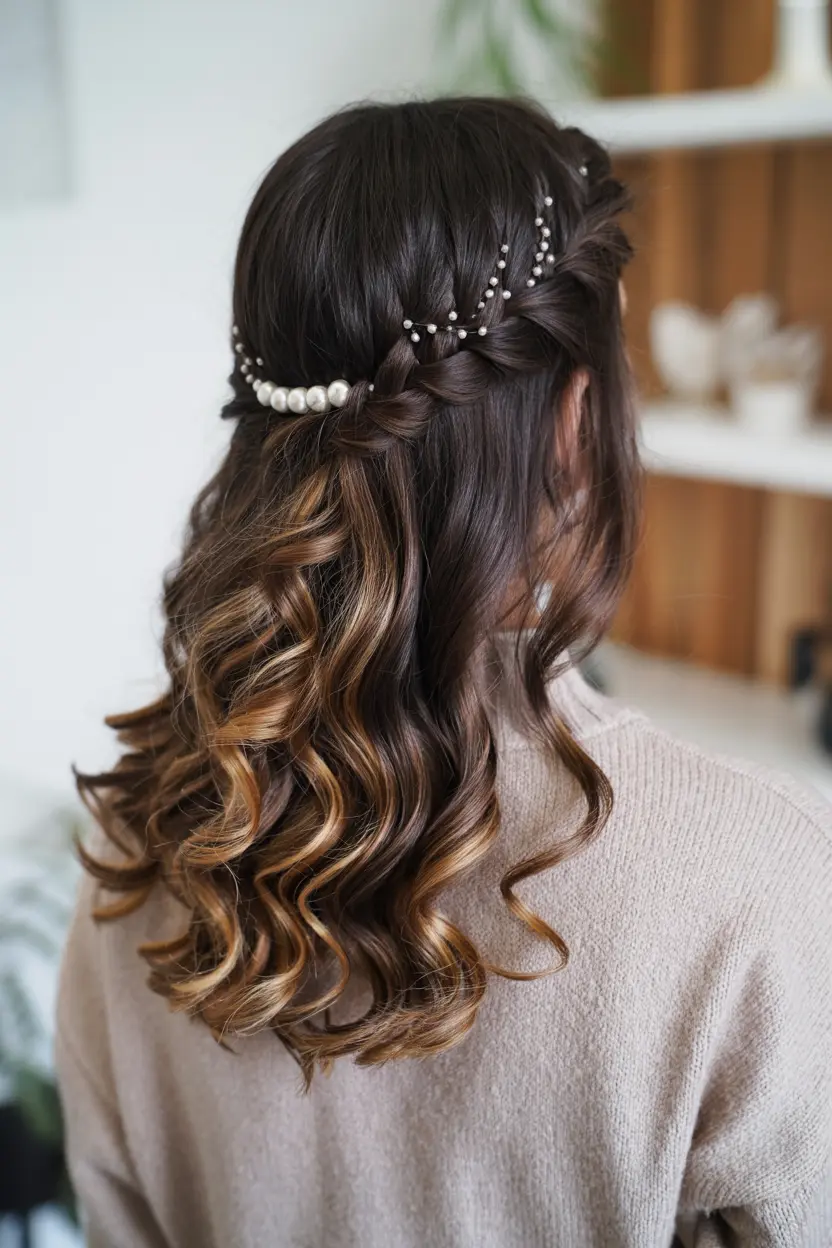 3.half up rope twist braid