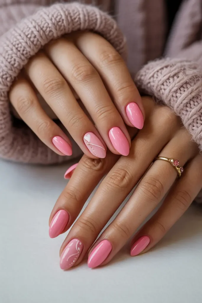 6. Bubblegum Pink Short Nails