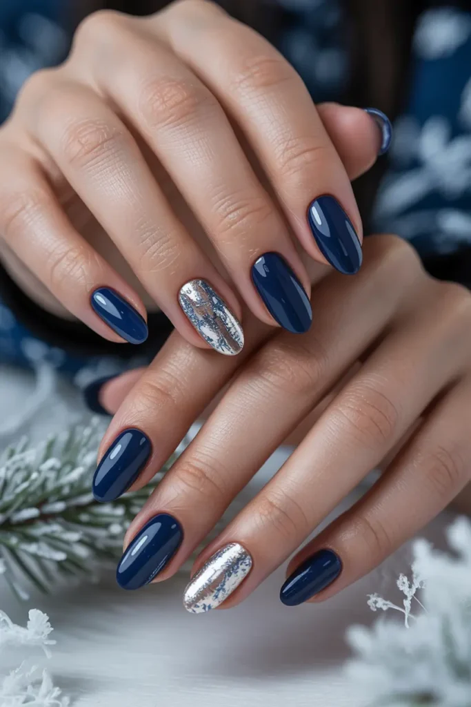 7. Midnight Navy with Silver Foil