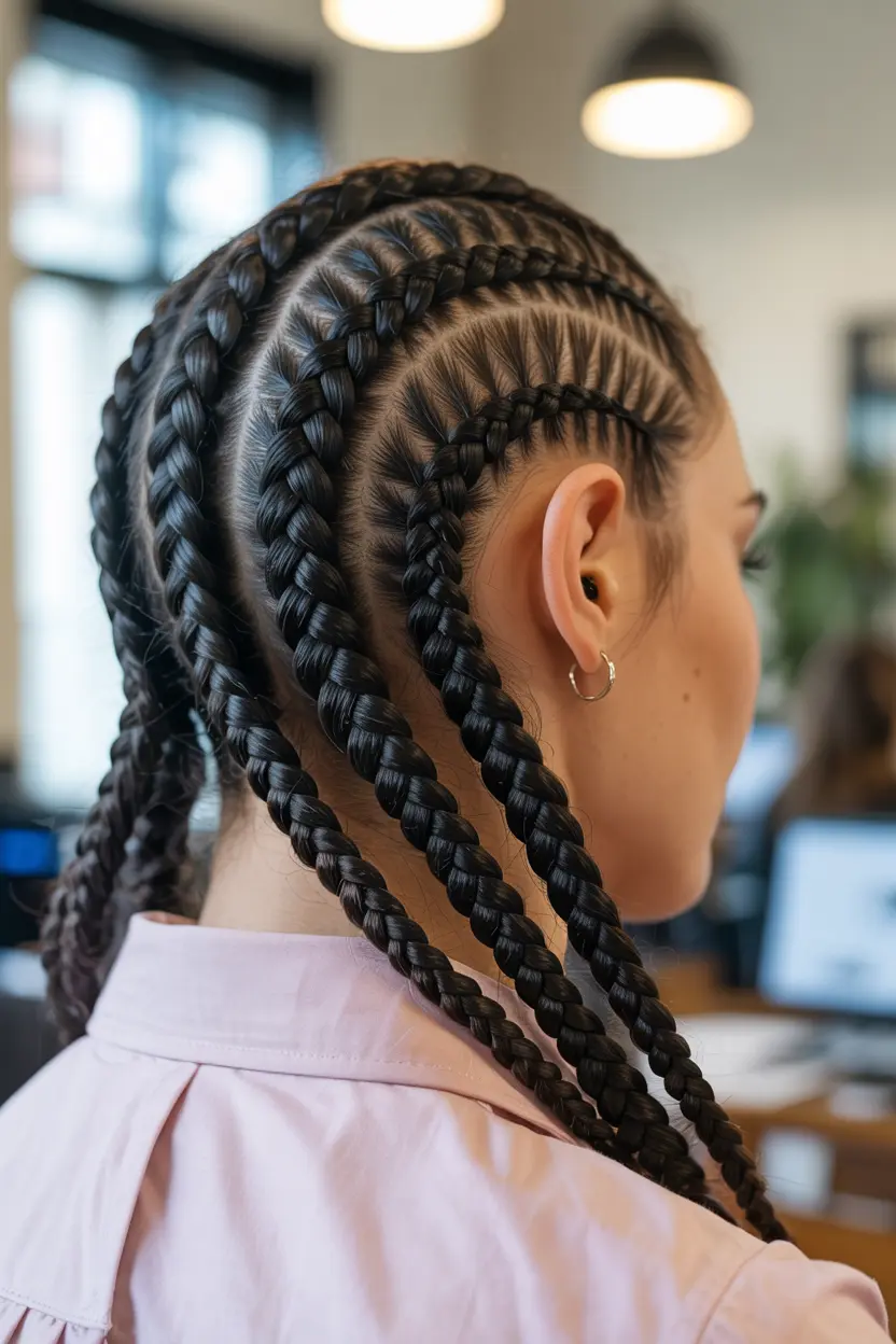 7.side cornrow accent braid