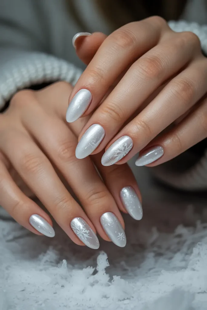 8. Frosted Matte White Nails