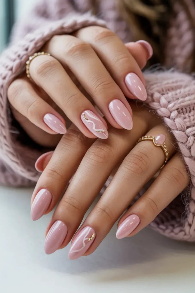 8. Rose Quartz Pink Nails