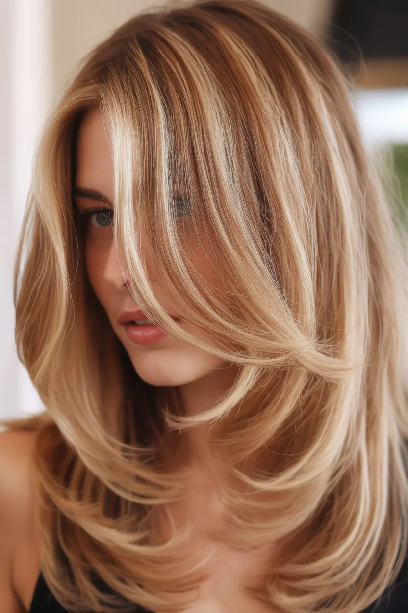 8.buttery blonde highlights