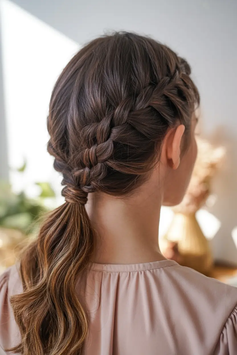 9.low braided ponytail
