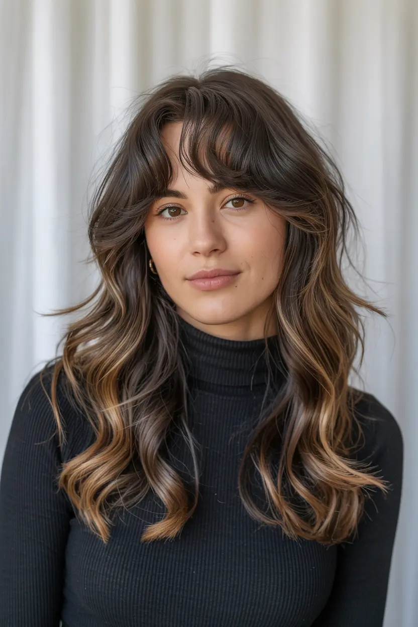 9.wolf cut with full bangs